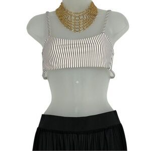 Kendall & Kylie Bikini Top - White, Black & Gold Size Small